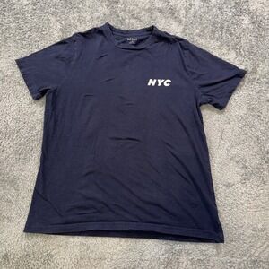 Old Navy Mens NYC Graphic T Shirt Medium Navy Blue Soft Washed Cotton